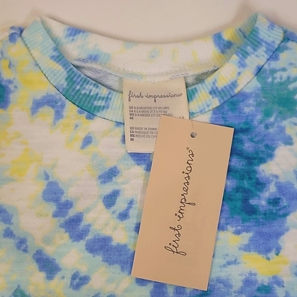 New! First Impressions Light Blue & Yellow Long Sleeve Sweater w/ Pockets 6-9M - Picture 5 of 8